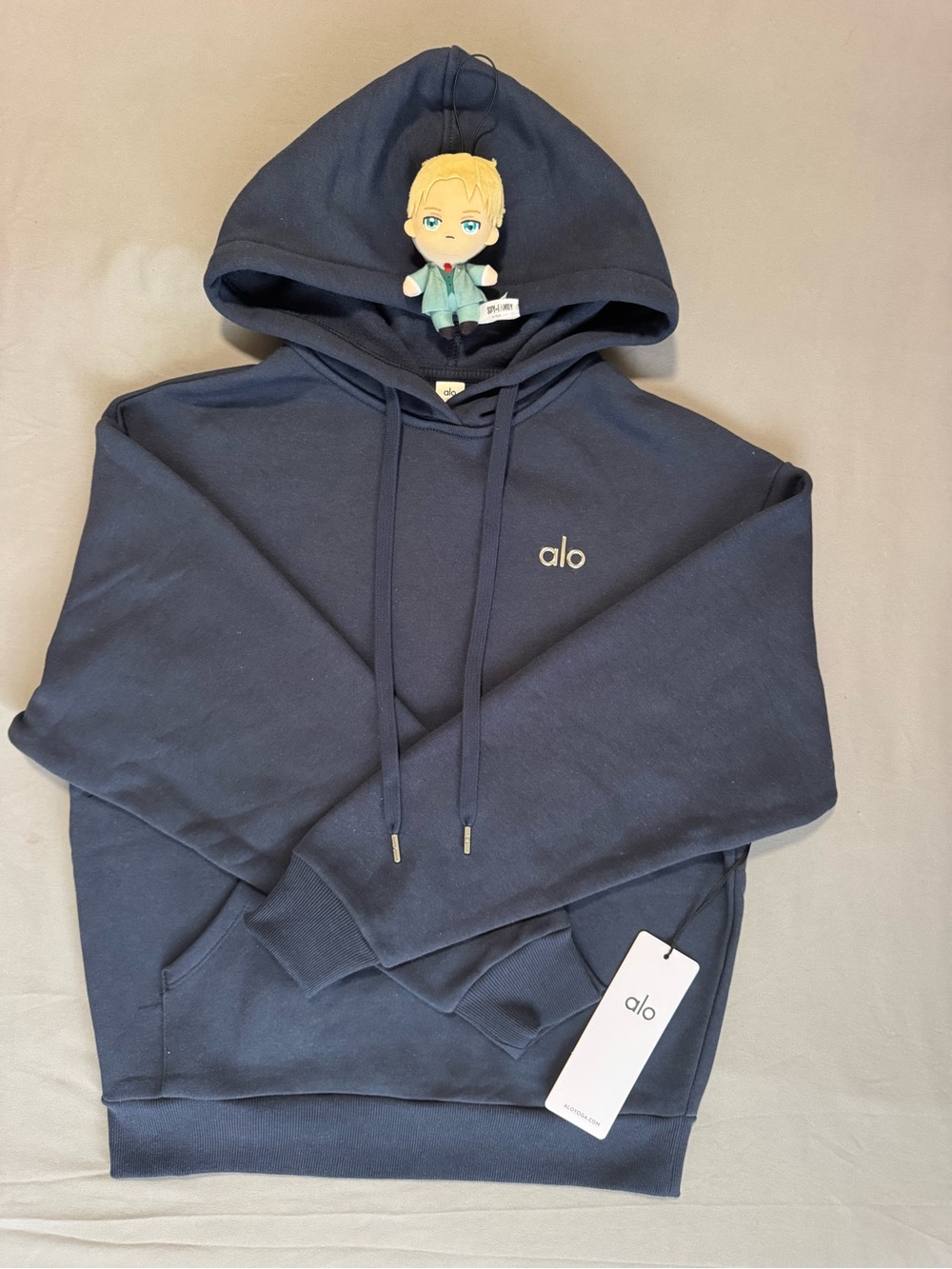ALO Yoga Navy Hoodie with Subtle Logo